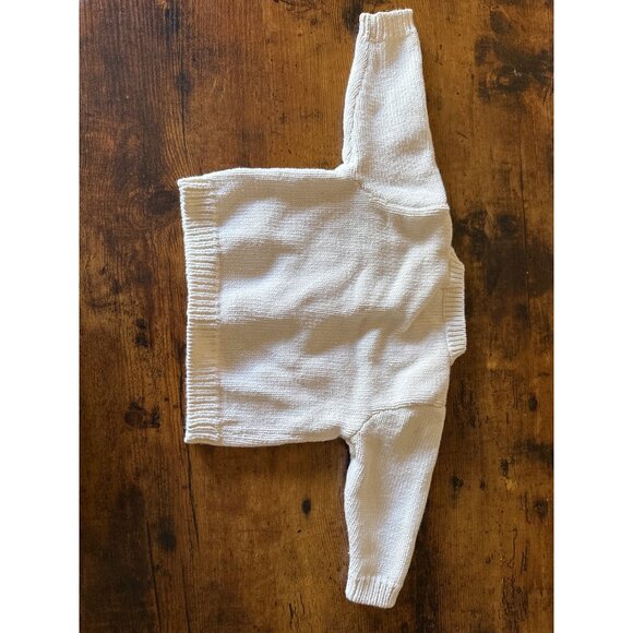 Vintage Le Mine Baby Cardigan White With Floral Embroidery & Yellow Buttons 3mth - Picture 7 of 16